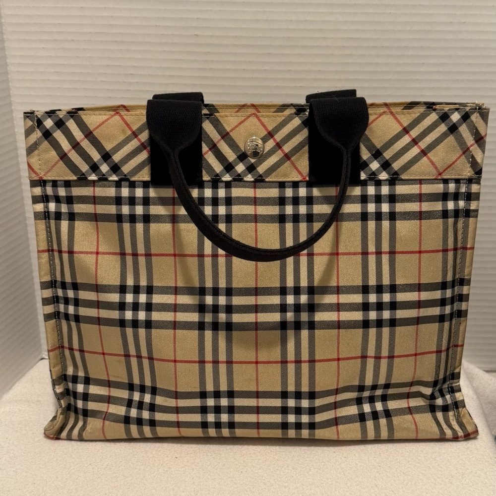 Burberry Checkered Tote Bag